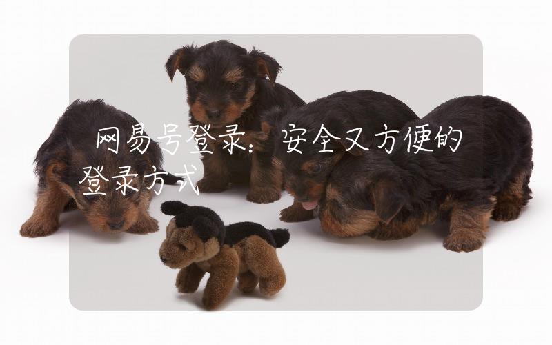 網(wǎng)易號(hào)登錄：安全又方便的登錄方式